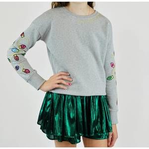 NEW PAPER FLOWER girl's tis the season graphic sweatshirt in heather grey